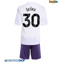 Maglie da calcio Manchester United Benjamin Sesko #30 Seconda Maglia Bambino 2025-26 Manica Corta + Pantaloni corti)